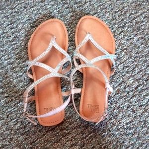 Nude and sparkle sandals.